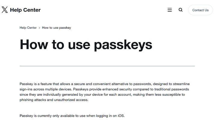 镇远苹果维修店铺分享iOS用户如何通过通行密钥(Passkey)登录 